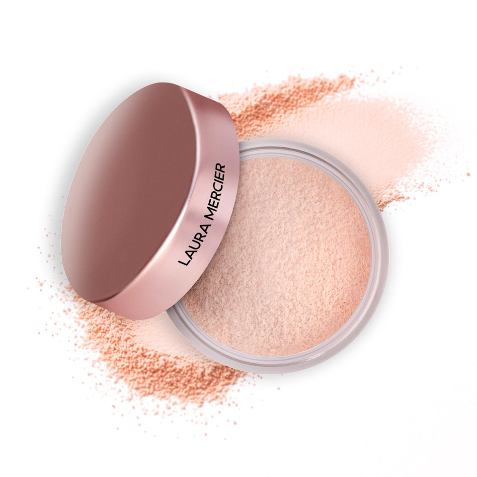 Laura Mercier jar front showing branding and sleek packaging benefit: easy identification