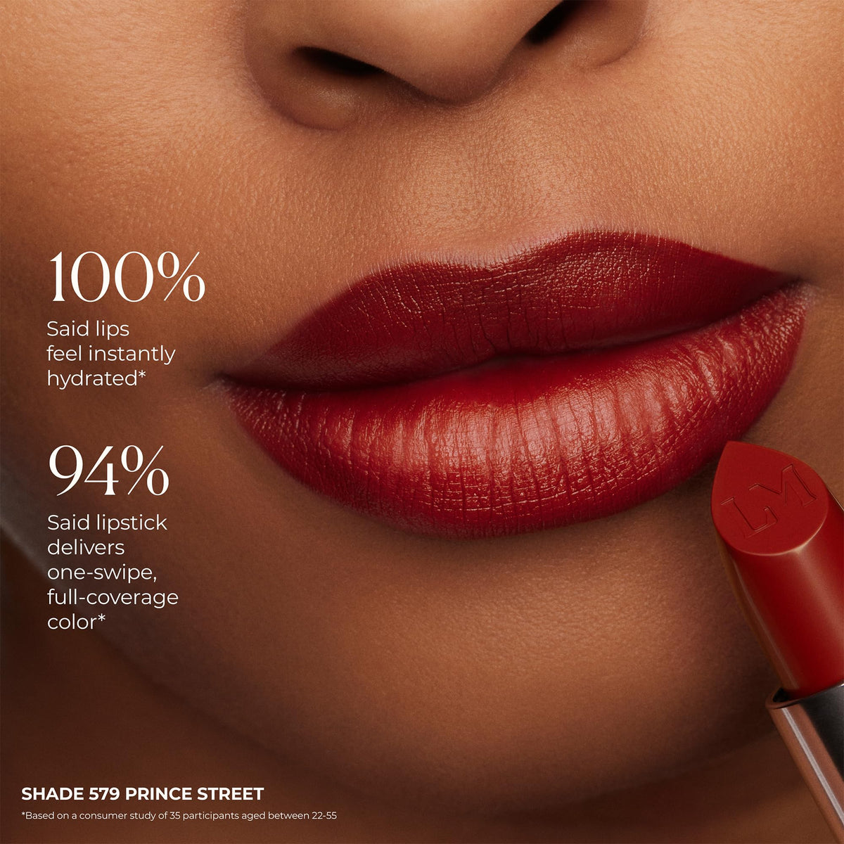 Laura Mercier lipstick worn on lips in 612 Park Ave showcasing flattering color and hydrated look
