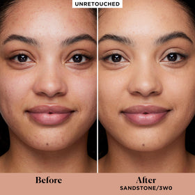 Laura Mercier liquid foundation texture close-up showing smooth blendability