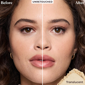Laura Mercier close-up of powder texture highlighting ultra-fine, blur effect