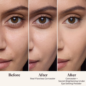Laura Mercier close-up texture of powder illustrating silky, weightless finish