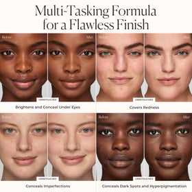 Laura Mercier packaging label detail showing ingredients and product claims benefit