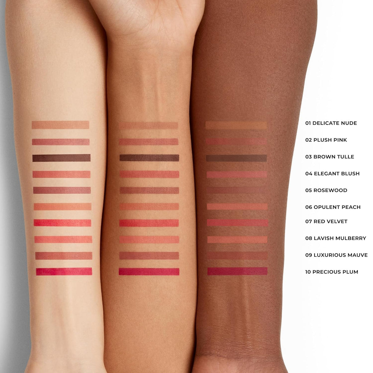 Laura Mercier pencil beside matching lipstick showing color coordination benefit