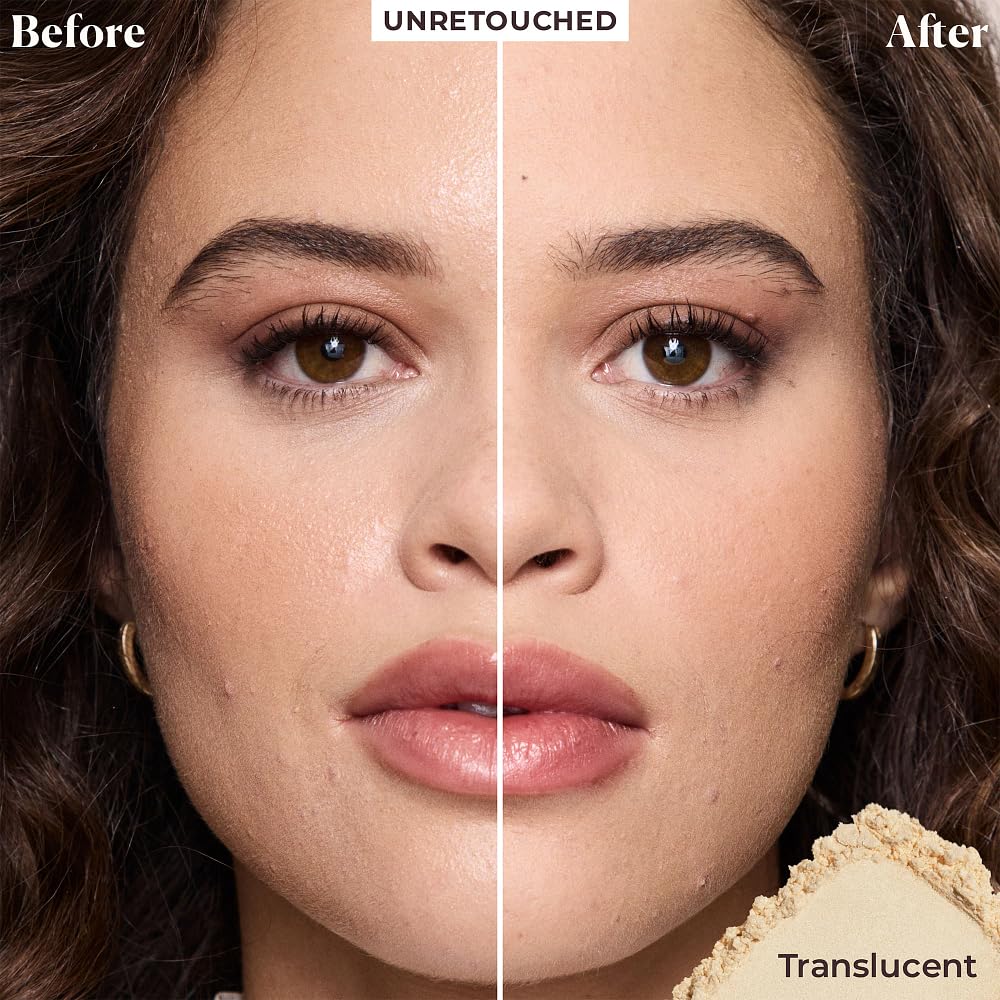 laura mercier loose powder texture close-up with soft blurring effect