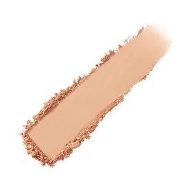 Laura Mercier open powder top view revealing creamy pressed surface and easy-to-use compact design benefit: travel friendly