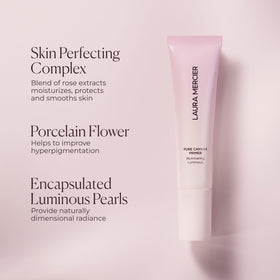 Laura Mercier primer macro of pearl particles adding natural glow