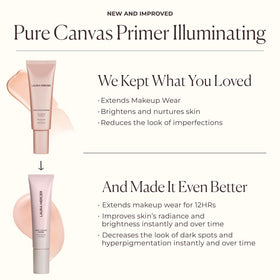 Laura Mercier primer in a makeup flatlay boosting radiant routine