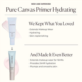 Laura Mercier primer on bathroom vanity in lifestyle scene for daily routine benefit