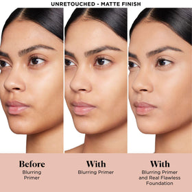 Laura Mercier primer being dispensed from pump for controlled application