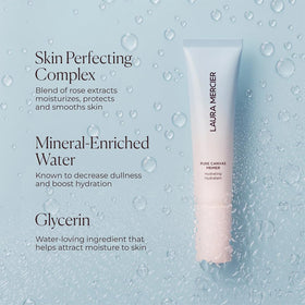 Laura Mercier travel size next to ruler showing compact, portable convenience