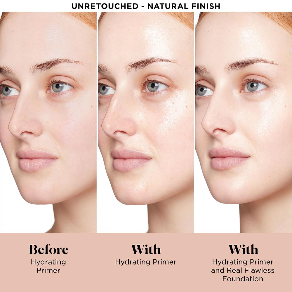 Laura Mercier primer texture close-up showing lightweight, hydrating finish