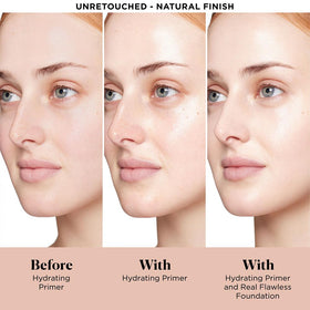 Laura Mercier primer texture close-up showing lightweight, hydrating finish