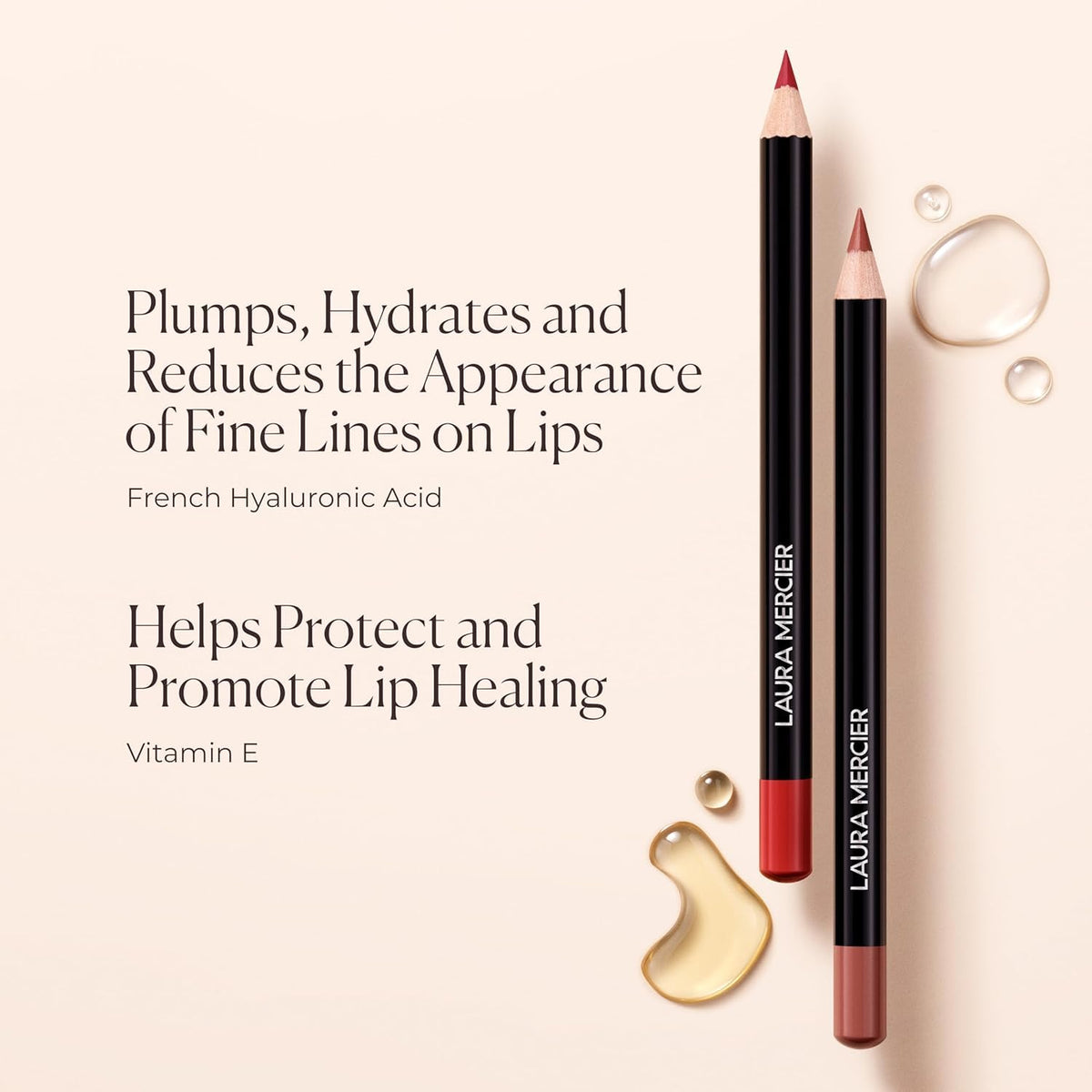 Laura Mercier retractable mechanism detail showing no sharpening needed benefit