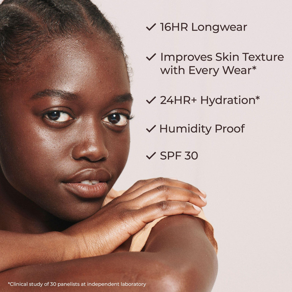 Laura Mercier scale comparison beside coin for real-size perspective