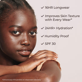 Laura Mercier scale comparison beside coin for real-size perspective