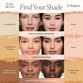 Laura Mercier size scale next to brush to show compact, travel-friendly size