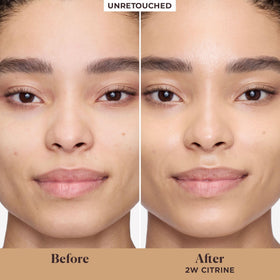 Laura Mercier swatch on arm in Citrine showing sheer buildable coverage benefit