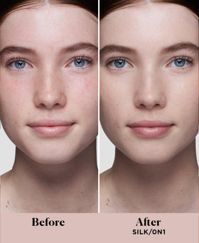 Laura Mercier silky liquid texture close-up offering hydrating, weightless feel