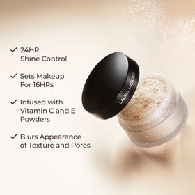 Laura Mercier close-up powder texture for blurring and soft-focus benefit