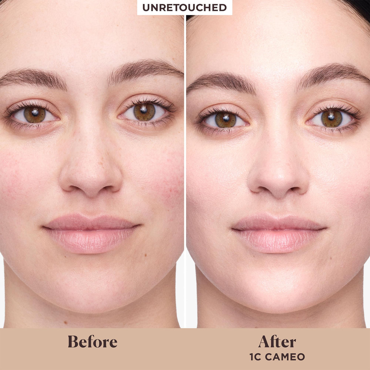 Laura Mercier cream texture close-up showing smooth, hydrating finish benefit