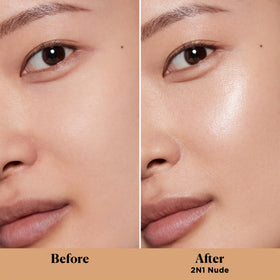 Laura Mercier cream texture close-up showing hydrating smooth finish benefits