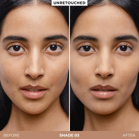 Laura Mercier open balm texture close-up demonstrating creamy-to-powder transform