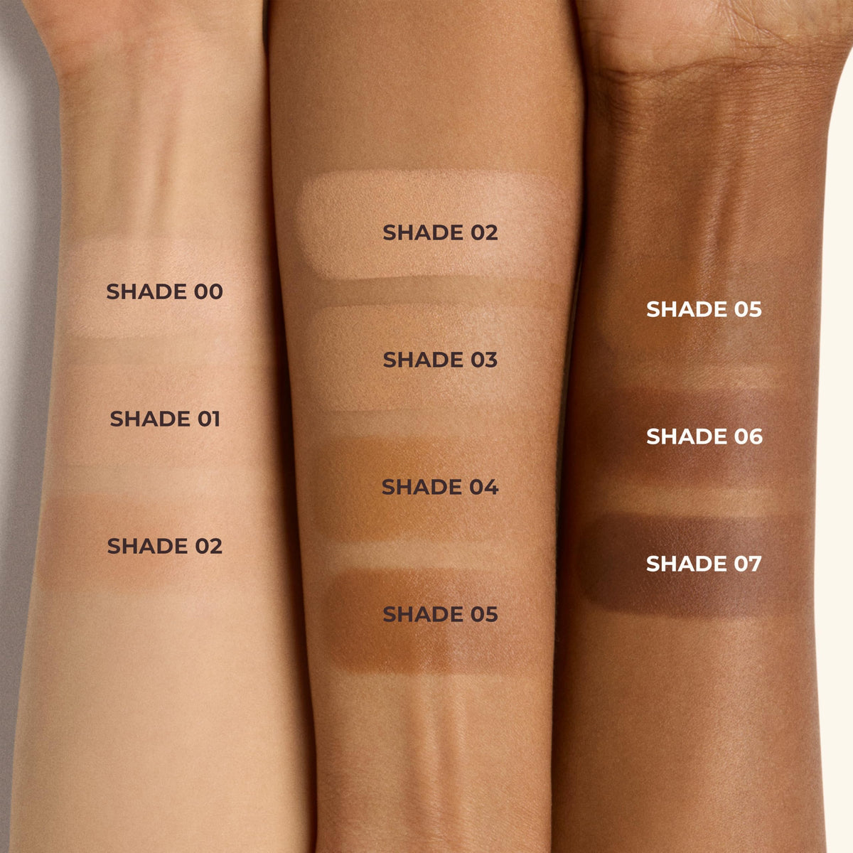 Laura Mercier swatch of Shade 03 on arm showing true color and buildable coverage