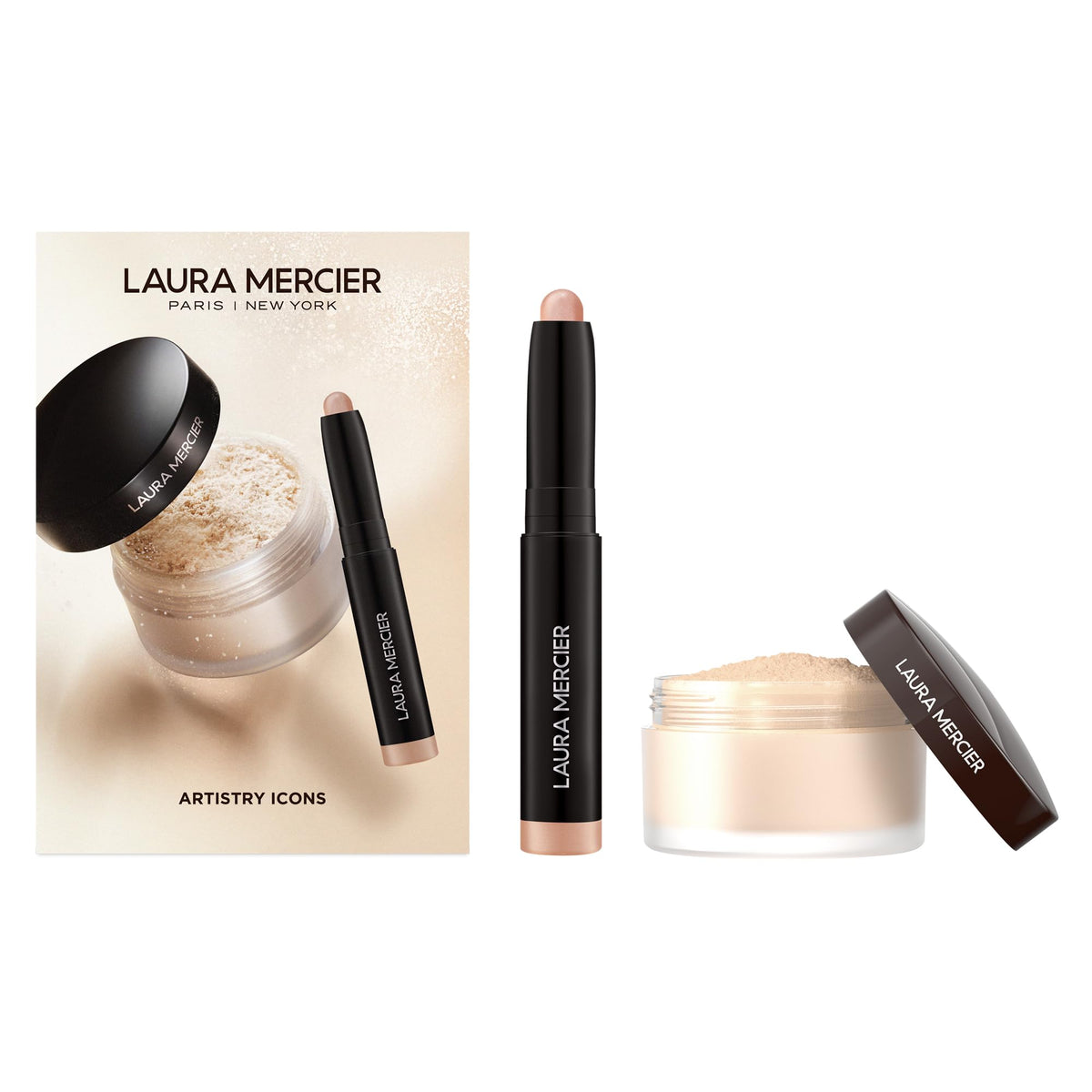 Laura Mercier translucent powder front jar shows sleek packaging and reliable finish