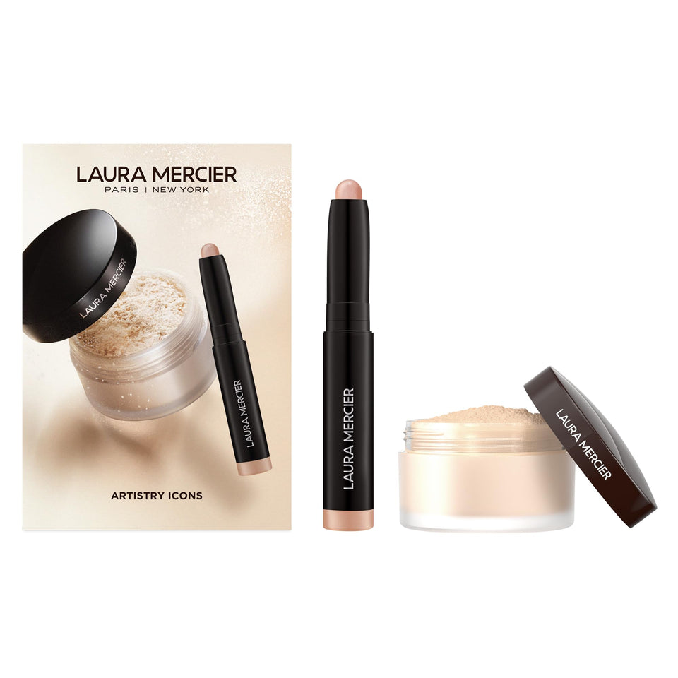 Laura Mercier translucent powder front jar shows sleek packaging and reliable finish