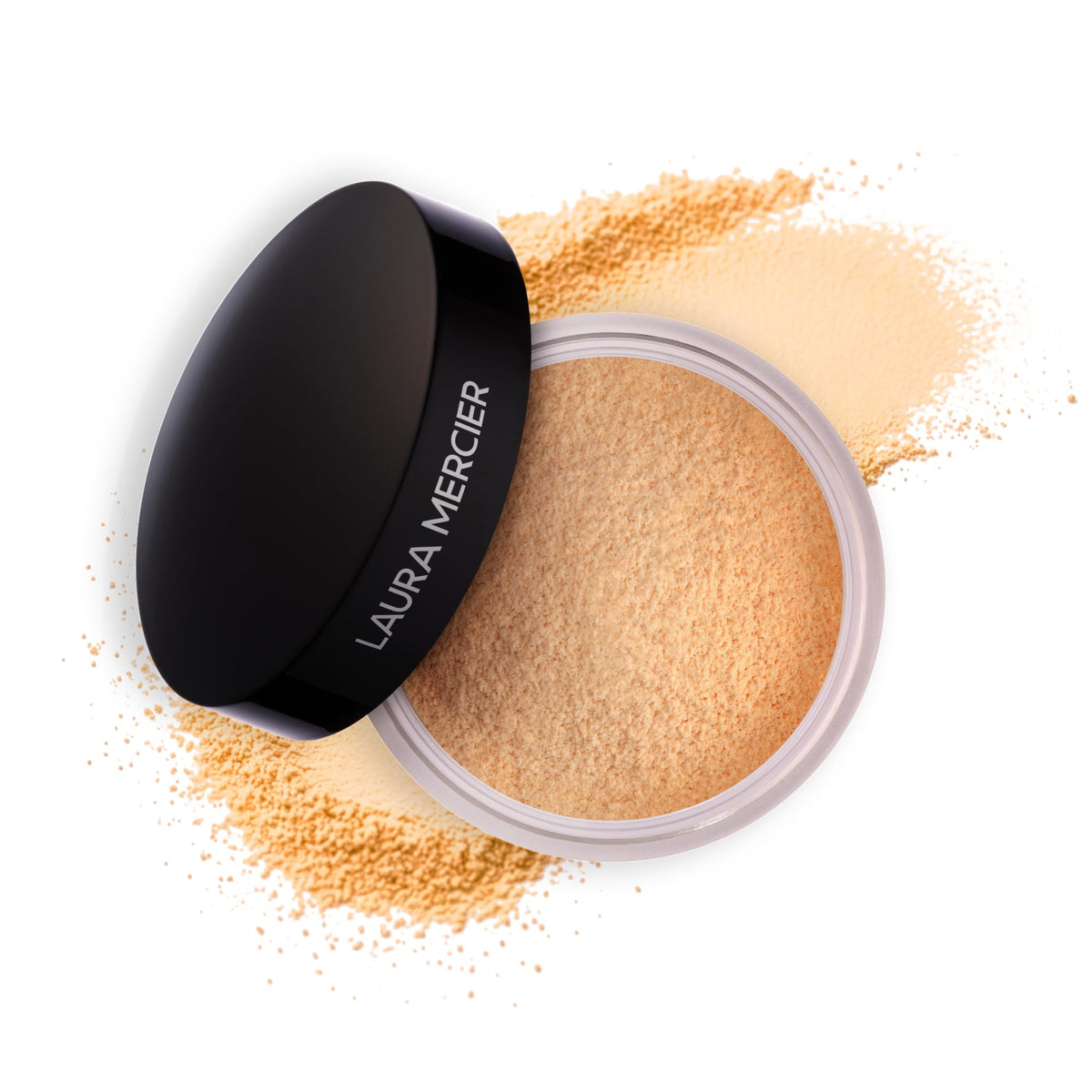Laura Mercier front jar view showing packaging and brand finish benefit