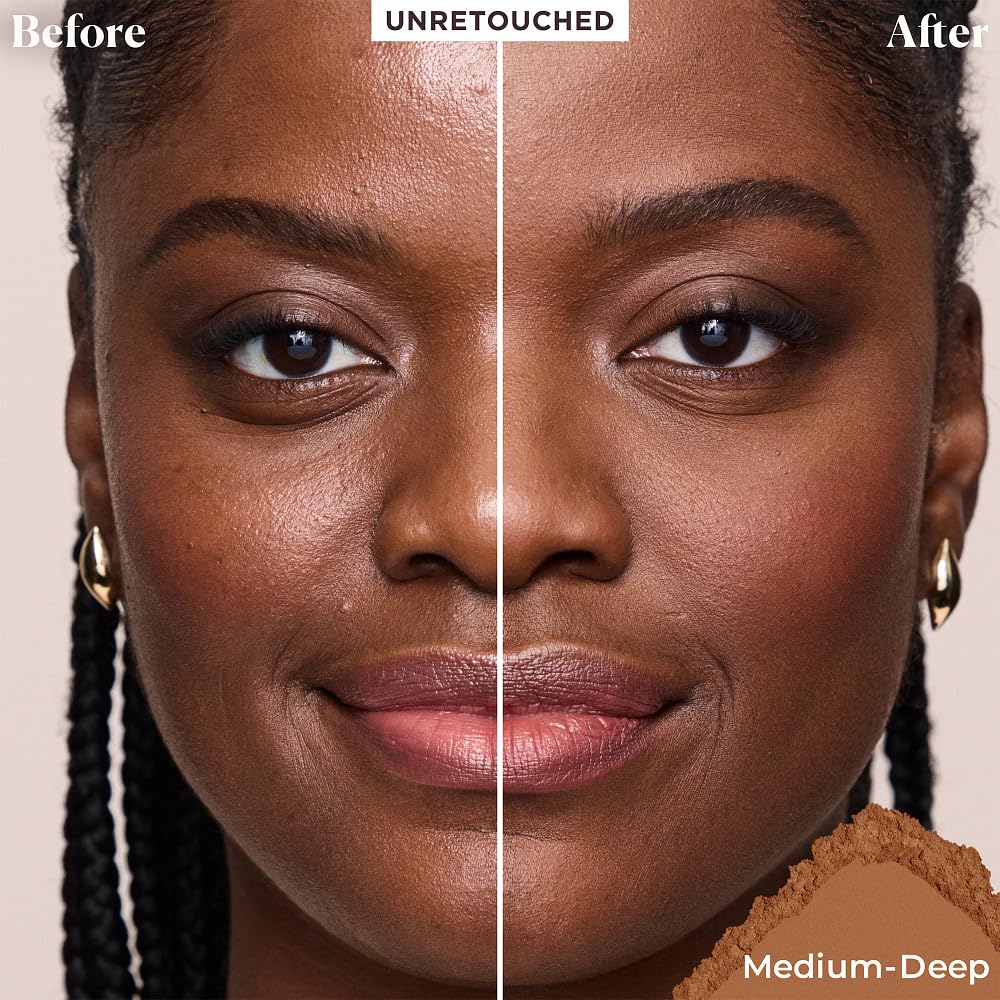 Laura Mercier jar opened revealing translucent Ultra-Blur powder that blurs imperfections