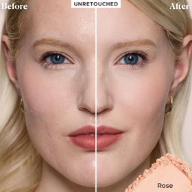 Laura Mercier loose powder texture close-up highlighting ultra-fine blur for soft-focus finish