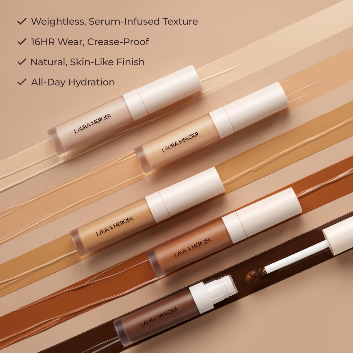 Laura Mercier under-eye application demonstrating brightening and smoothing benefit