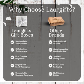 LaurGifts gift box unboxed with ribbon benefit: beautiful, gift-ready presentation