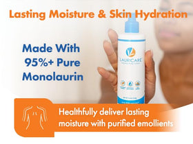 Lauricare on elbow showing targeted hydration for rough patches