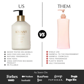 L'AVANT Collective styled bathroom scene showing cohesive Fresh Linen scent experience