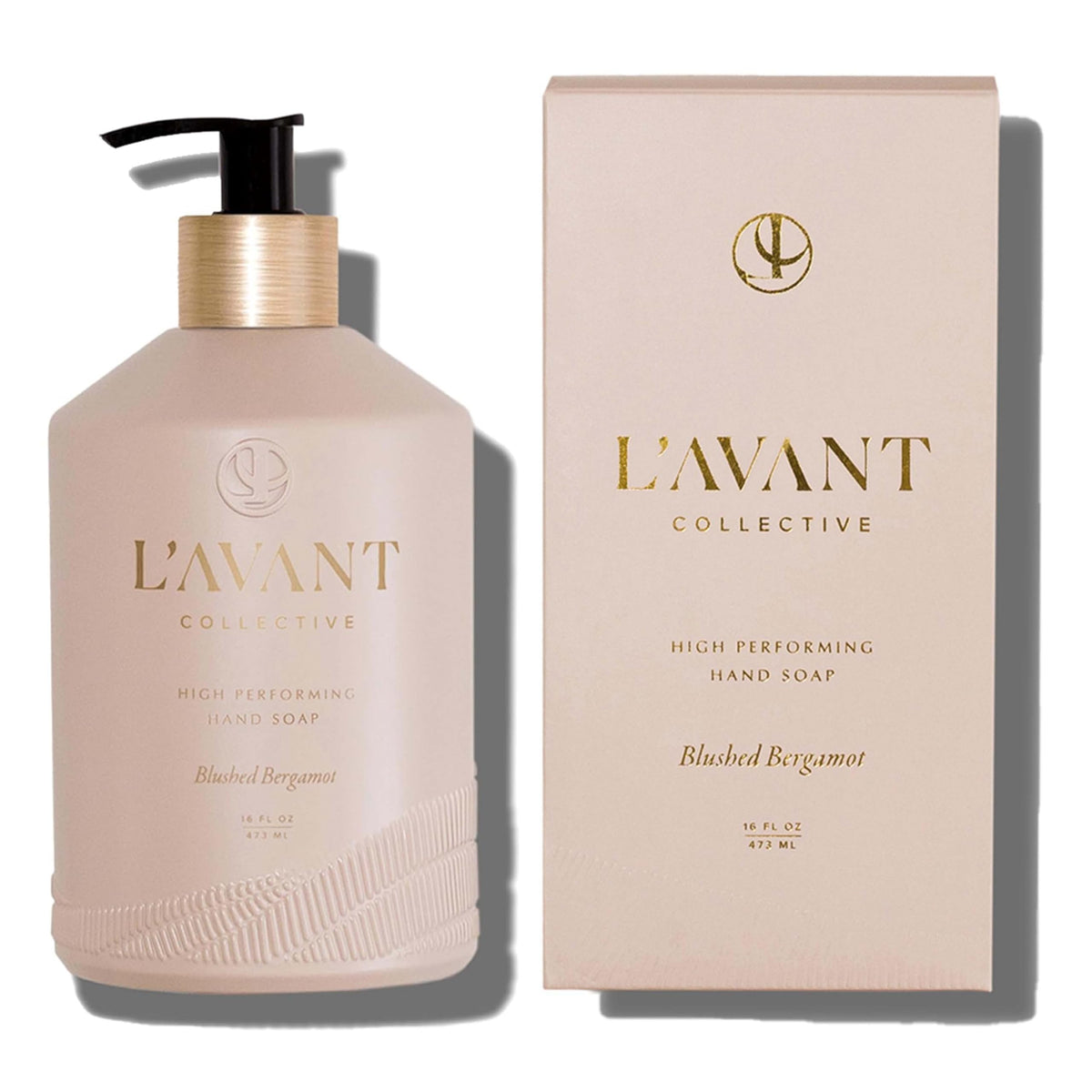 L'AVANT Collective front packaging showing elegant glass bottle and label, elevates sink decor