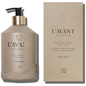 L'AVANT Collective front bottle view showing elegant glass and label, elevates countertop