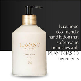 L'AVANT Collective close-up of glass pump mechanism, highlights durable refillable design