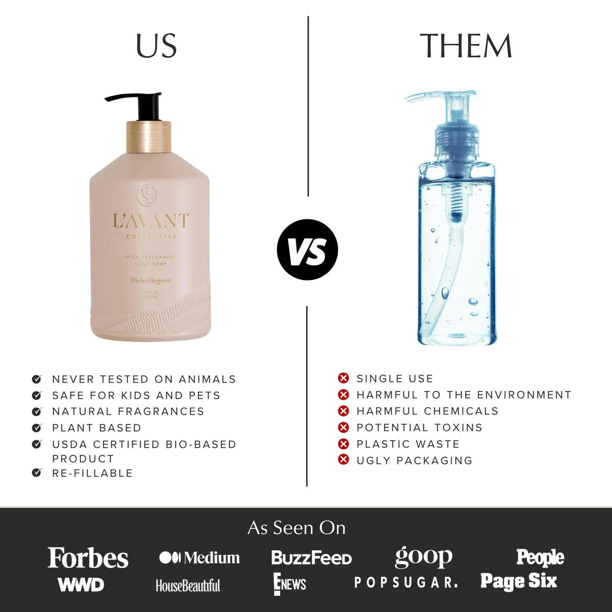 L'AVANT Collective bottle on bathroom vanity in styled scene showing coordinated home scenting