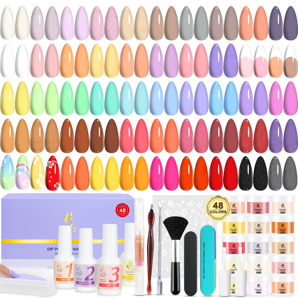 Lavender Violets front packaging showing full 62-piece kit for easy setup