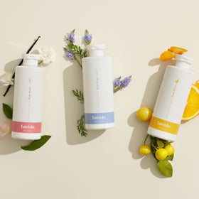 Lavido in-shower use with lather demonstrating gentle cleansing and hydration