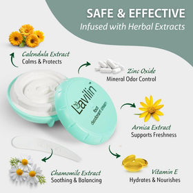 Lavilin applied between toes demonstrating targeted odor control