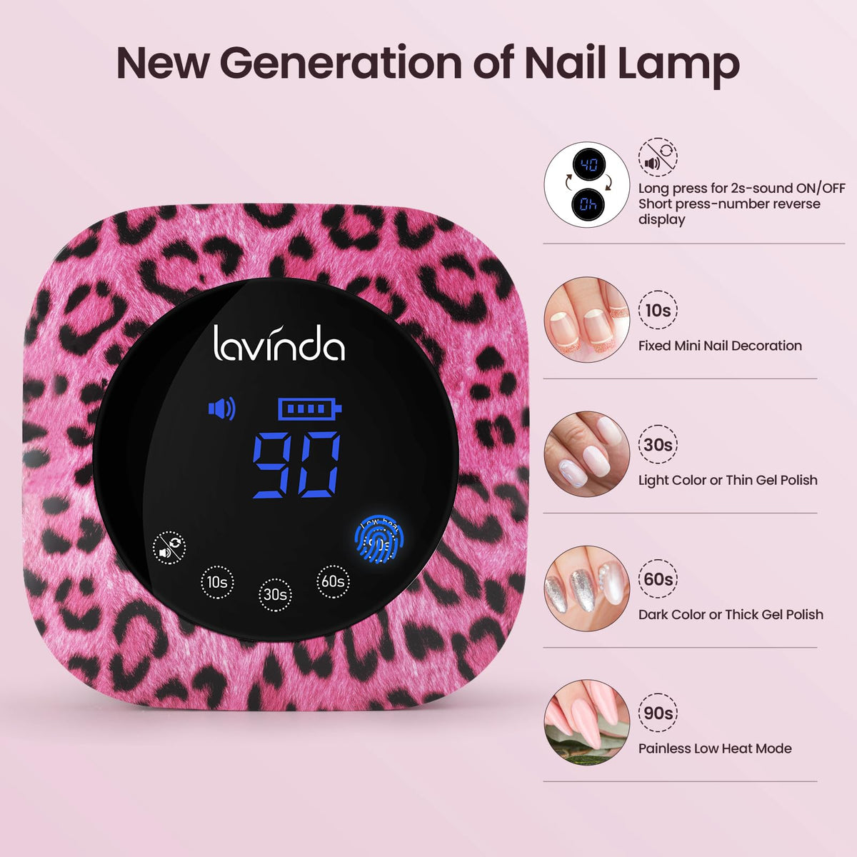 lavinda cheetah LCD display and touch controls for easy timer selection