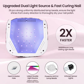 lavinda cheetah LED array closeup showing dual-wavelength beads for fast cure