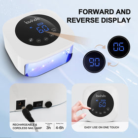 Lavinda cordless lamp packed in a travel bag for on-the-go use