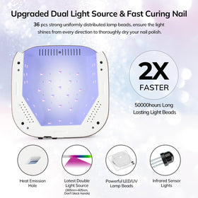 Lavinda removable magnetic base open revealing mirror finish for faster curing