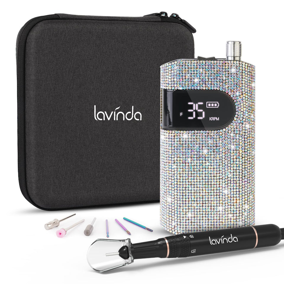 Lavinda front view of cordless drill showing sleek design and portability benefit