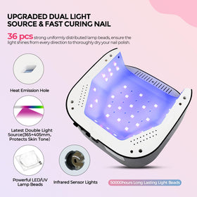 Lavinda dual LED chip close-up displaying 365nm and 405nm beads for reliable cures