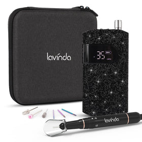 Lavinda front view with black rhinestones showing elegant cosmetic finish and style